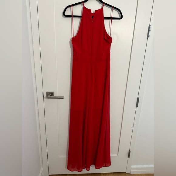 Express Halter Neck Red Maxi Dress - Picture 2 of 4